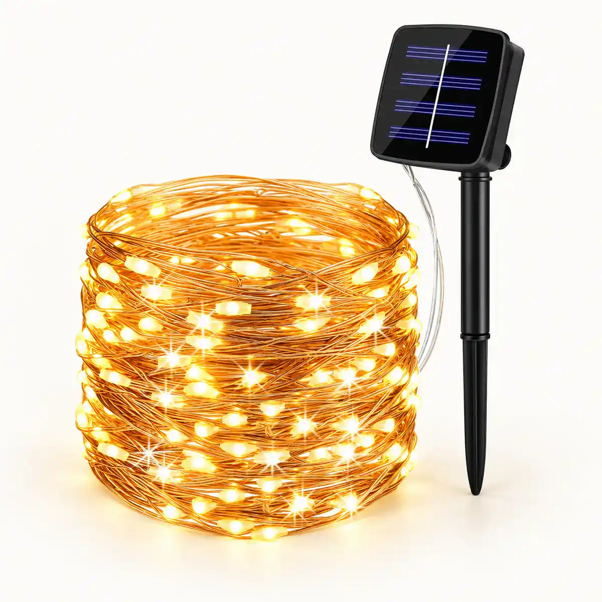 Superhelle Solar-LED-Lichterkette – 8 Beleuchtungsmodi, großes Solarpanel, IP65 wasserdicht