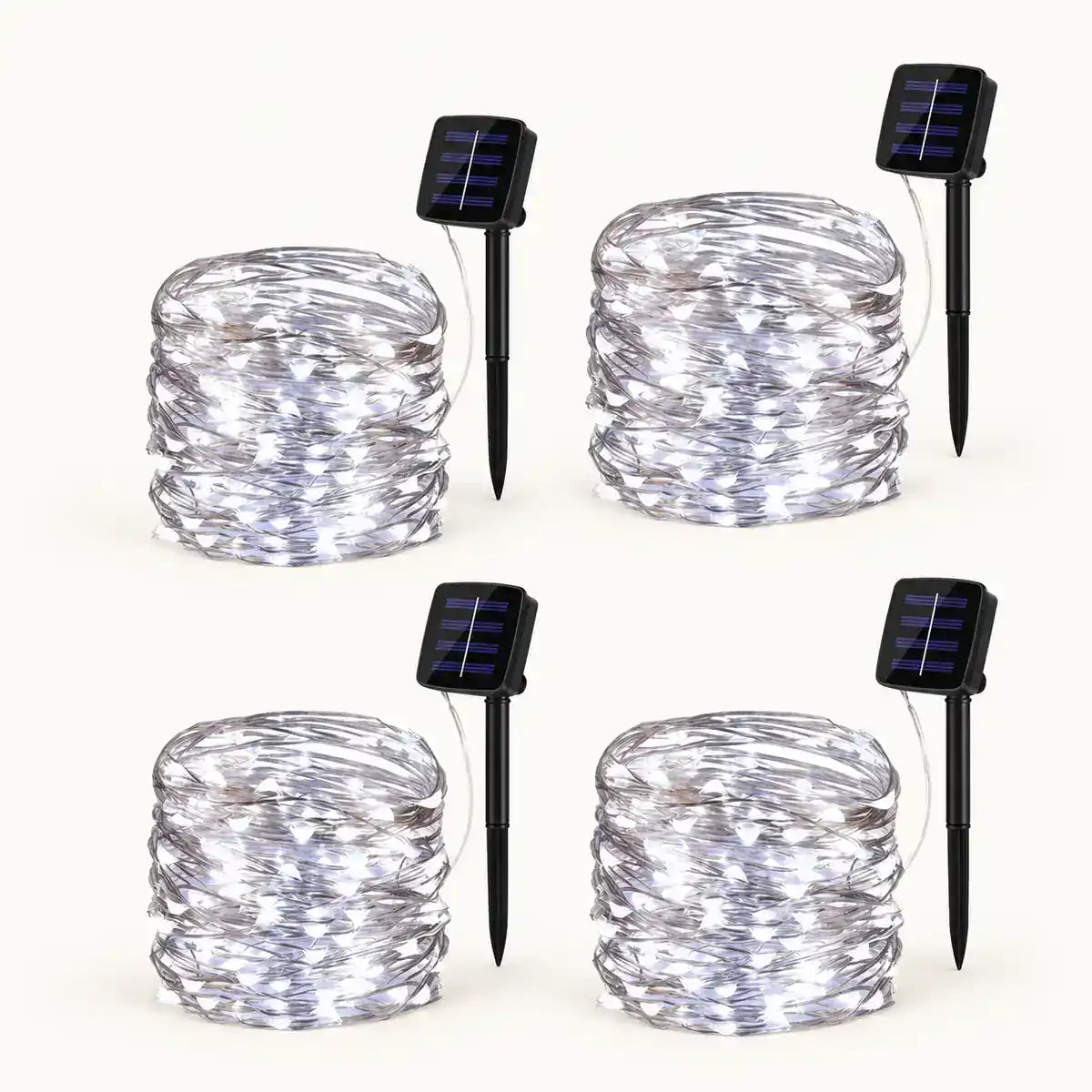 Superhelle Solar-LED-Lichterkette – 8 Beleuchtungsmodi, großes Solarpanel, IP65 wasserdicht