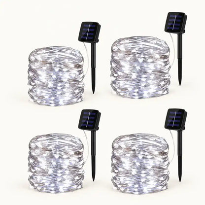 Superhelle Solar-LED-Lichterkette – 8 Beleuchtungsmodi, großes Solarpanel, IP65 wasserdicht