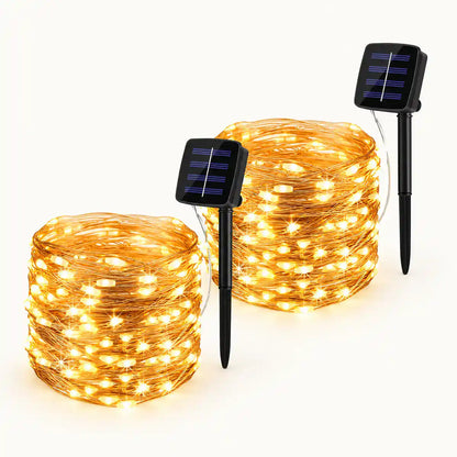 Superhelle Solar-LED-Lichterkette – 8 Beleuchtungsmodi, großes Solarpanel, IP65 wasserdicht
