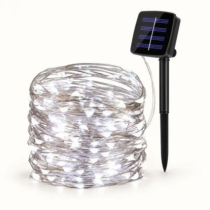 Superhelle Solar-LED-Lichterkette – 8 Beleuchtungsmodi, großes Solarpanel, IP65 wasserdicht