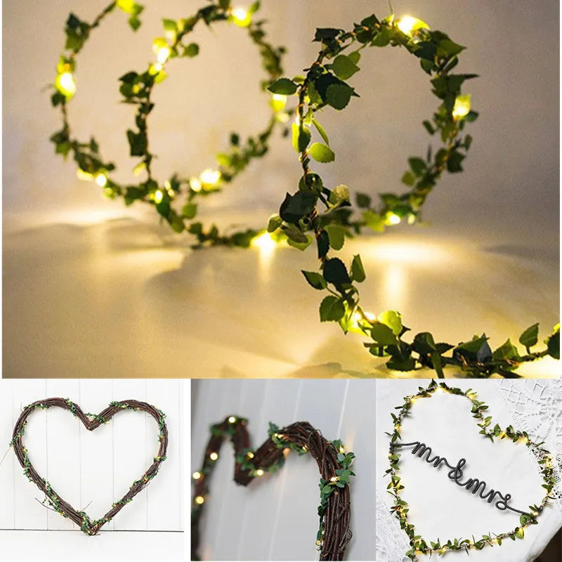 Tiny Leaf LED Copper Wire Fairy String Lights Outdoor Garland String Lights - Lumaz