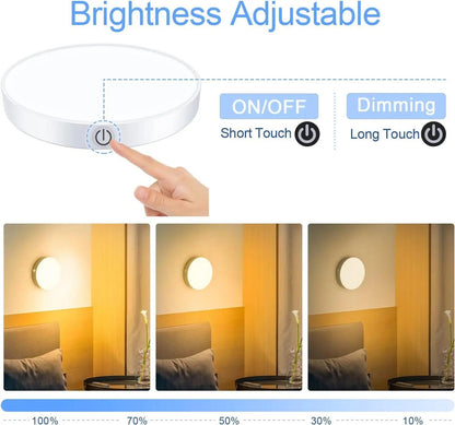 Wireless Touch Dimmable Under Cabinet LED Puck Lights - with 1000mAh Battery Operated - Lumaz