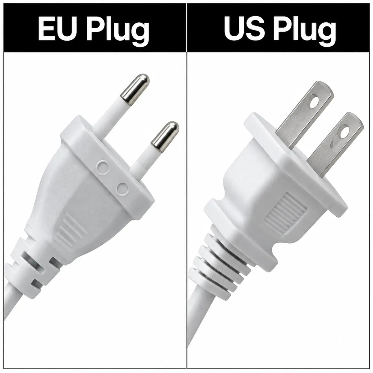 EU and US plug options