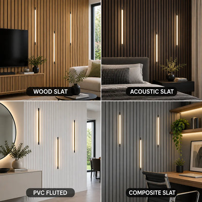 Touch Sensor Slat Wall LED Light Bar Kit - Self-Adhesive, 50/100cm