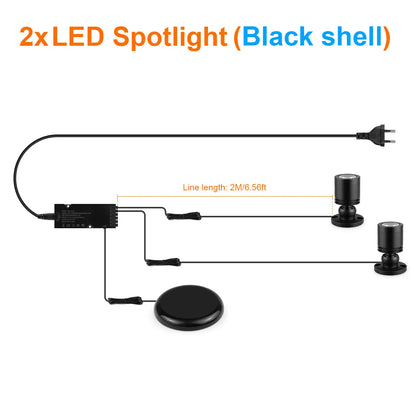 Hidden Touch Sensor LED Cabinet Spotlight Kit - 12V 3W, Dimmable