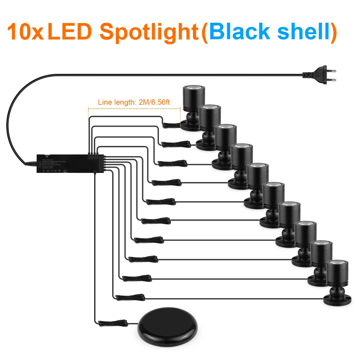 Hidden Touch Sensor LED Cabinet Spotlight Kit - 12V 3W, Dimmable