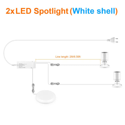 Hidden Touch Sensor LED Cabinet Spotlight Kit - 12V 3W, Dimmable