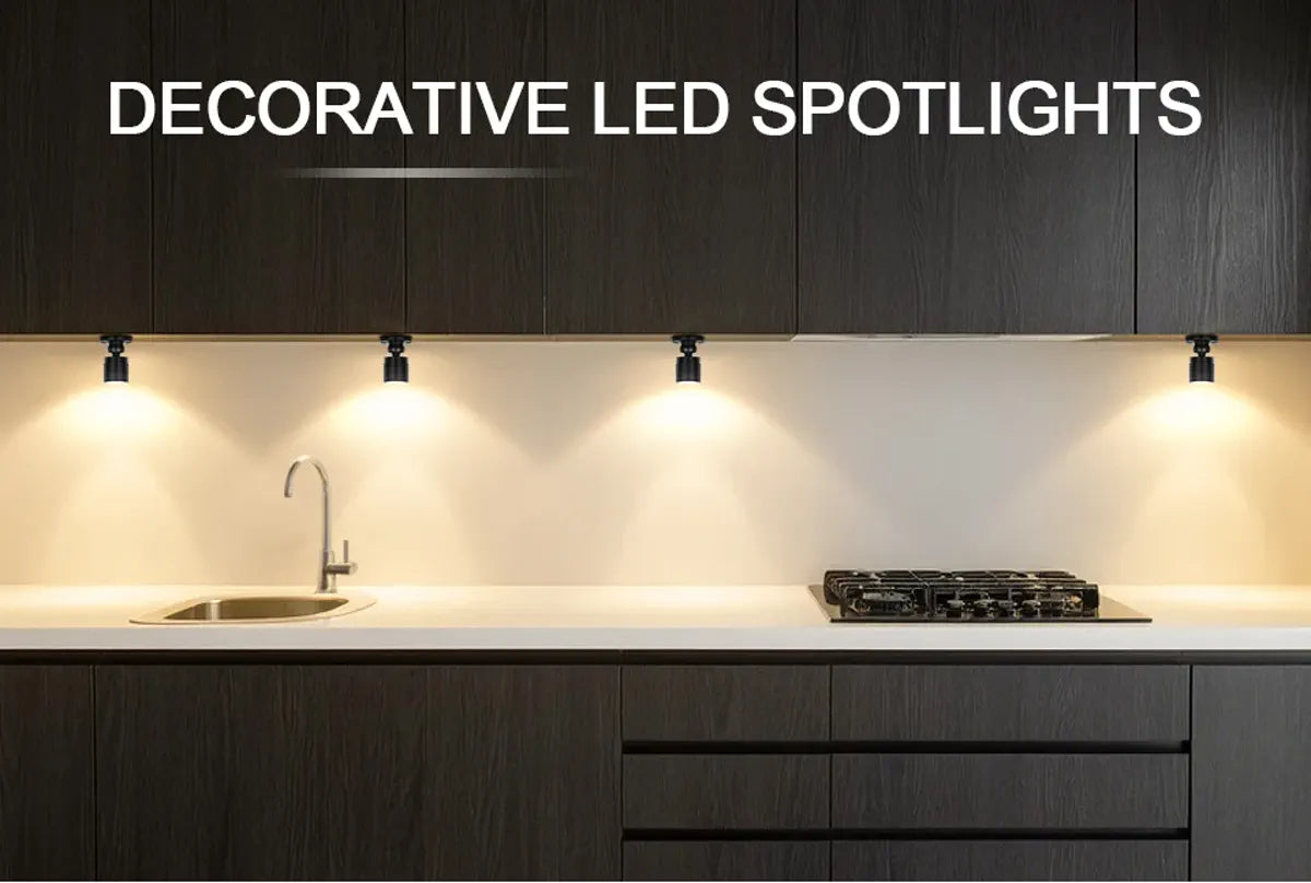 Kitchen cabinet lights with the touch sensor and spotlight set
