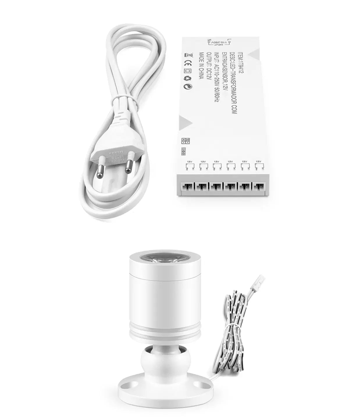 Hidden Touch Sensor LED Cabinet Spotlight Kit - 12V 3W, Dimmable