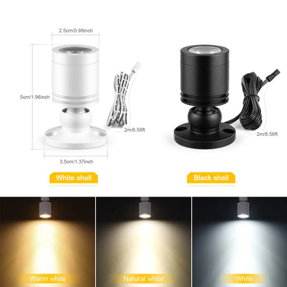 Hidden Touch Sensor LED Cabinet Spotlight Kit - 12V 3W, Dimmable