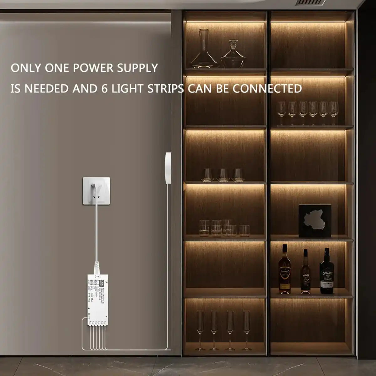 Under Cabinet COB LED Strip Light Kit - Hidden Touch Sensor, US & EU Plug Options