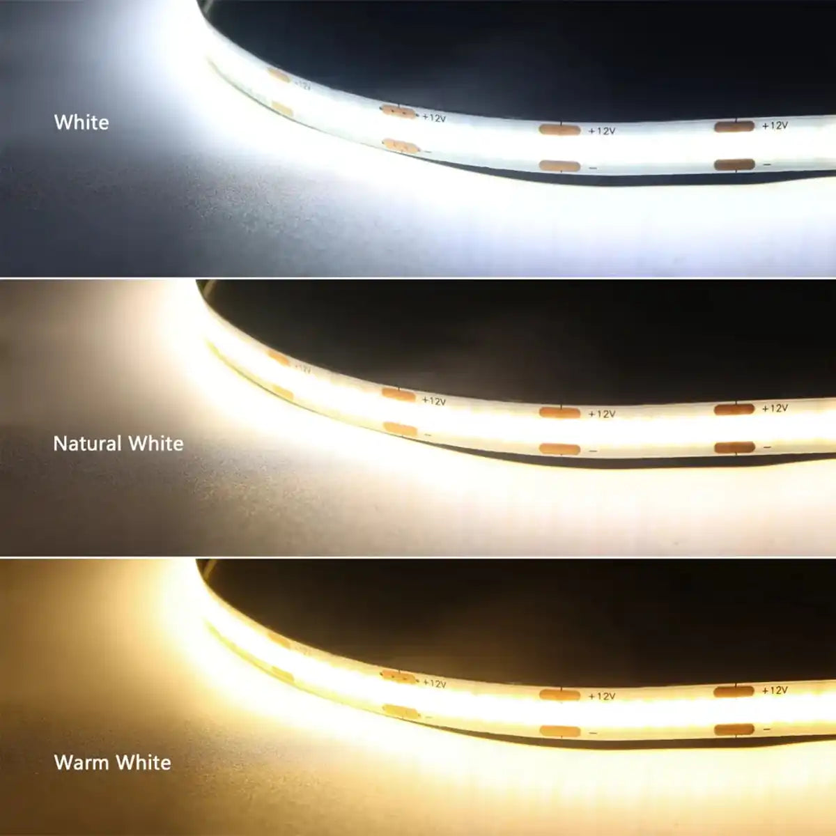Under Cabinet COB LED Strip Light Kit - Hidden Touch Sensor, US & EU Plug Options