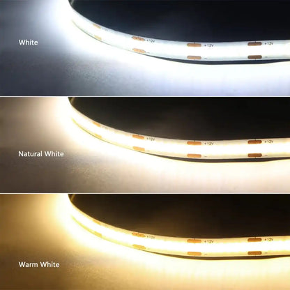 Under Cabinet COB LED Strip Light Kit - Hidden Touch Sensor, US & EU Plug Options