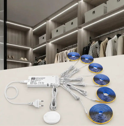 Under Cabinet COB LED Strip Light Kit - Hidden Touch Sensor, US & EU Plug Options