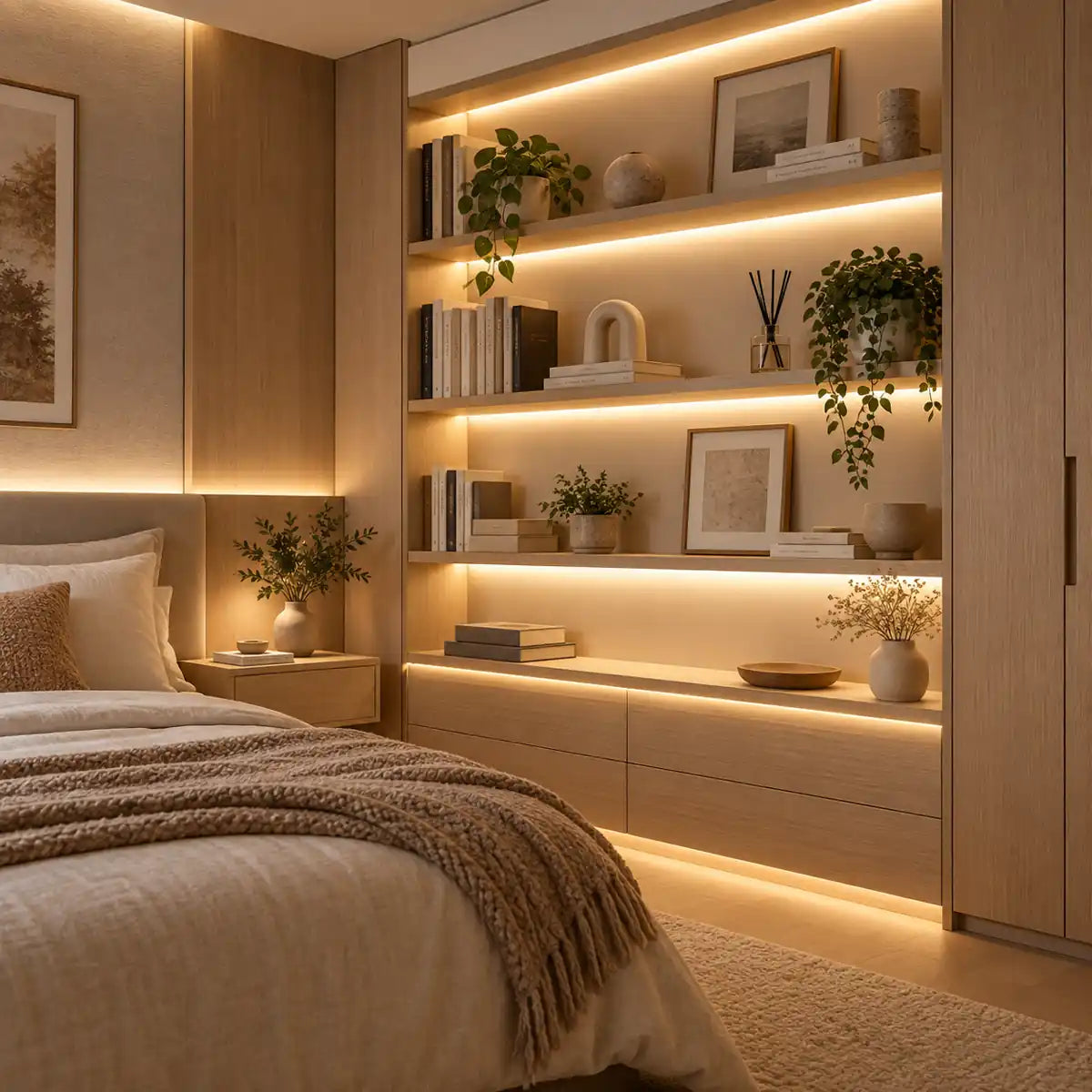 Under Cabinet COB LED Strip Light Kit - Hidden Touch Sensor, US & EU Plug Options