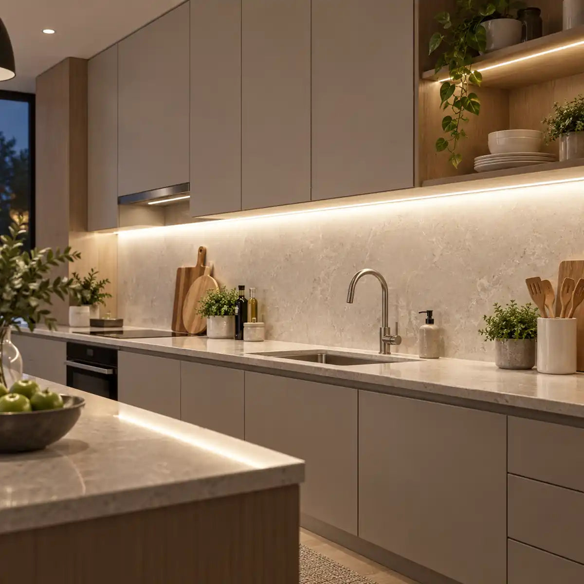 Under Cabinet COB LED Strip Light Kit - Hidden Touch Sensor, US & EU Plug Options
