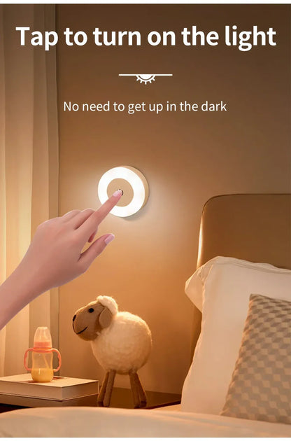 Touch Switch Dimmable LED Puck Lights Rechargeable Night Light with Magnetic
