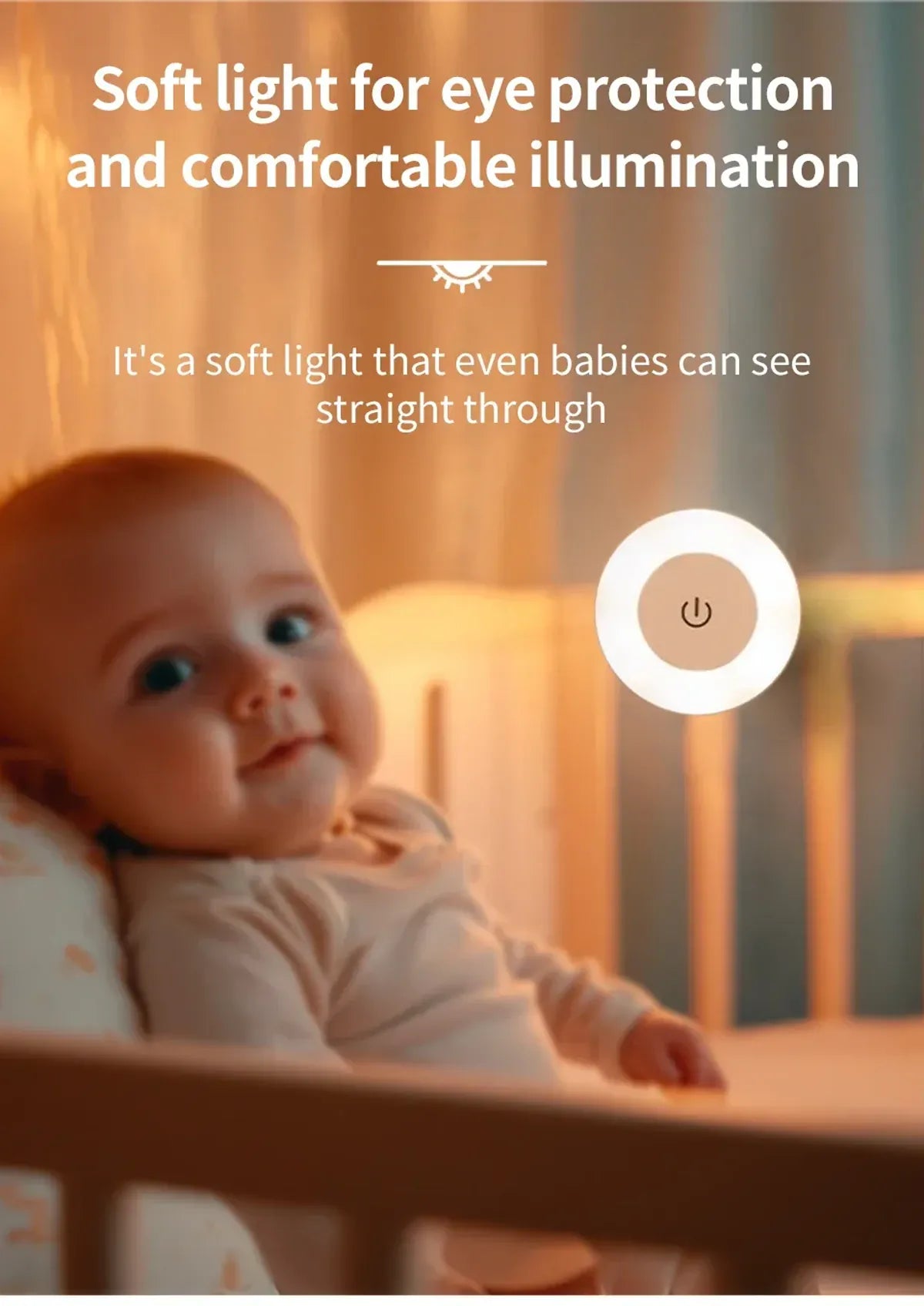 Touch Switch Dimmable LED Puck Lights Rechargeable Night Light with Magnetic