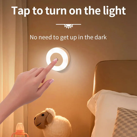 Touch Switch Dimmable LED Puck Lights Rechargeable Night Light with Magnetic