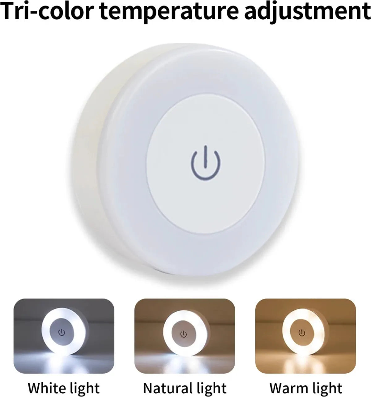 Touch Switch Dimmable LED Puck Lights Rechargeable Night Light with Magnetic