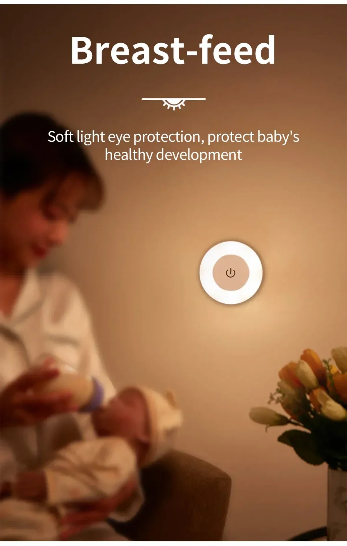 Touch Switch Dimmable LED Puck Lights Rechargeable Night Light with Magnetic