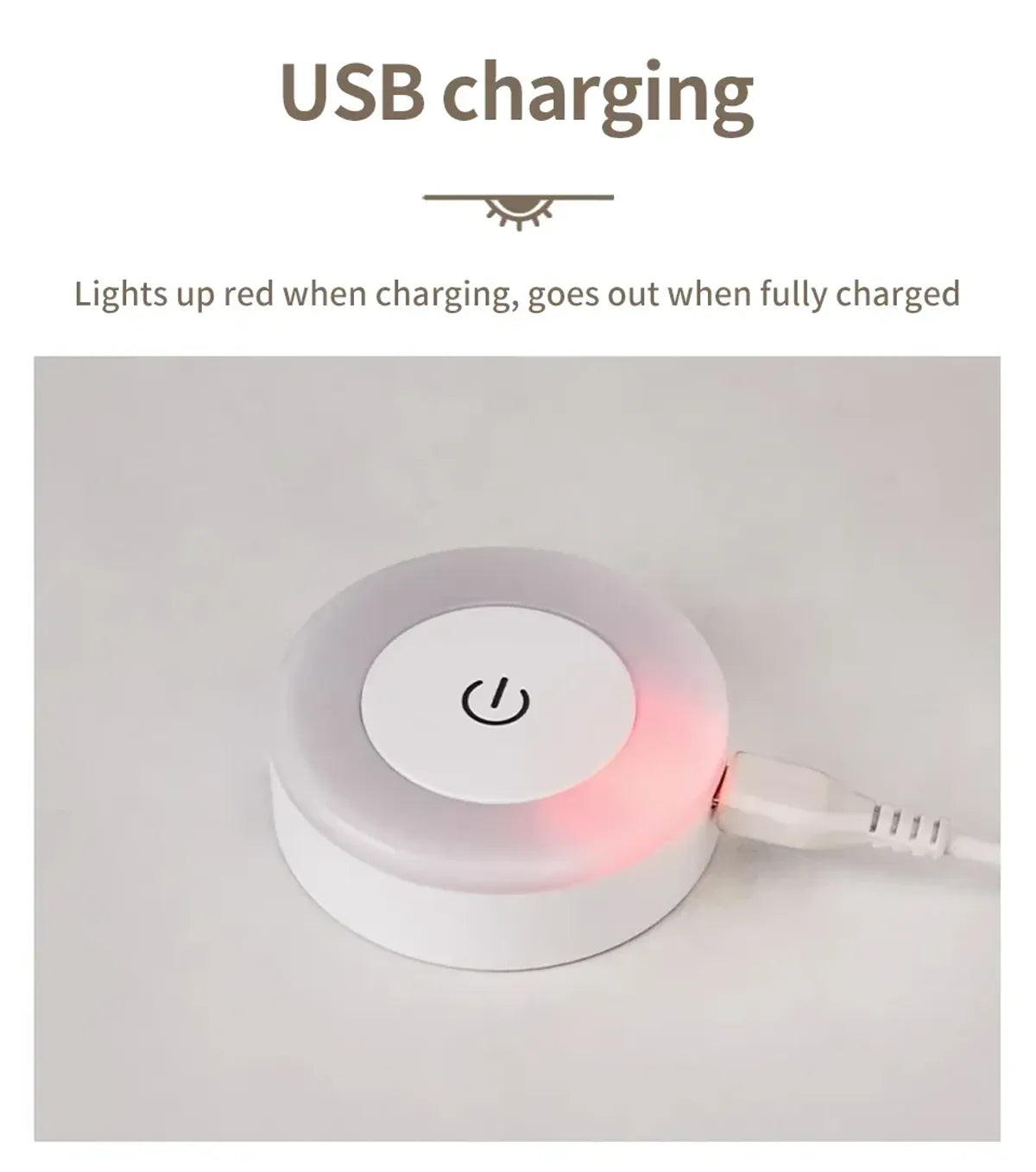 Touch Switch Dimmable LED Puck Lights Rechargeable Night Light with Magnetic