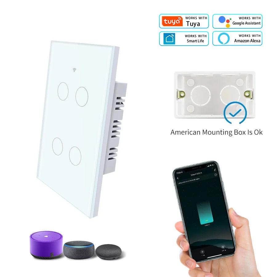 Tuya WiFi Smart Light Switch Wall Touch Switch - Lumaz