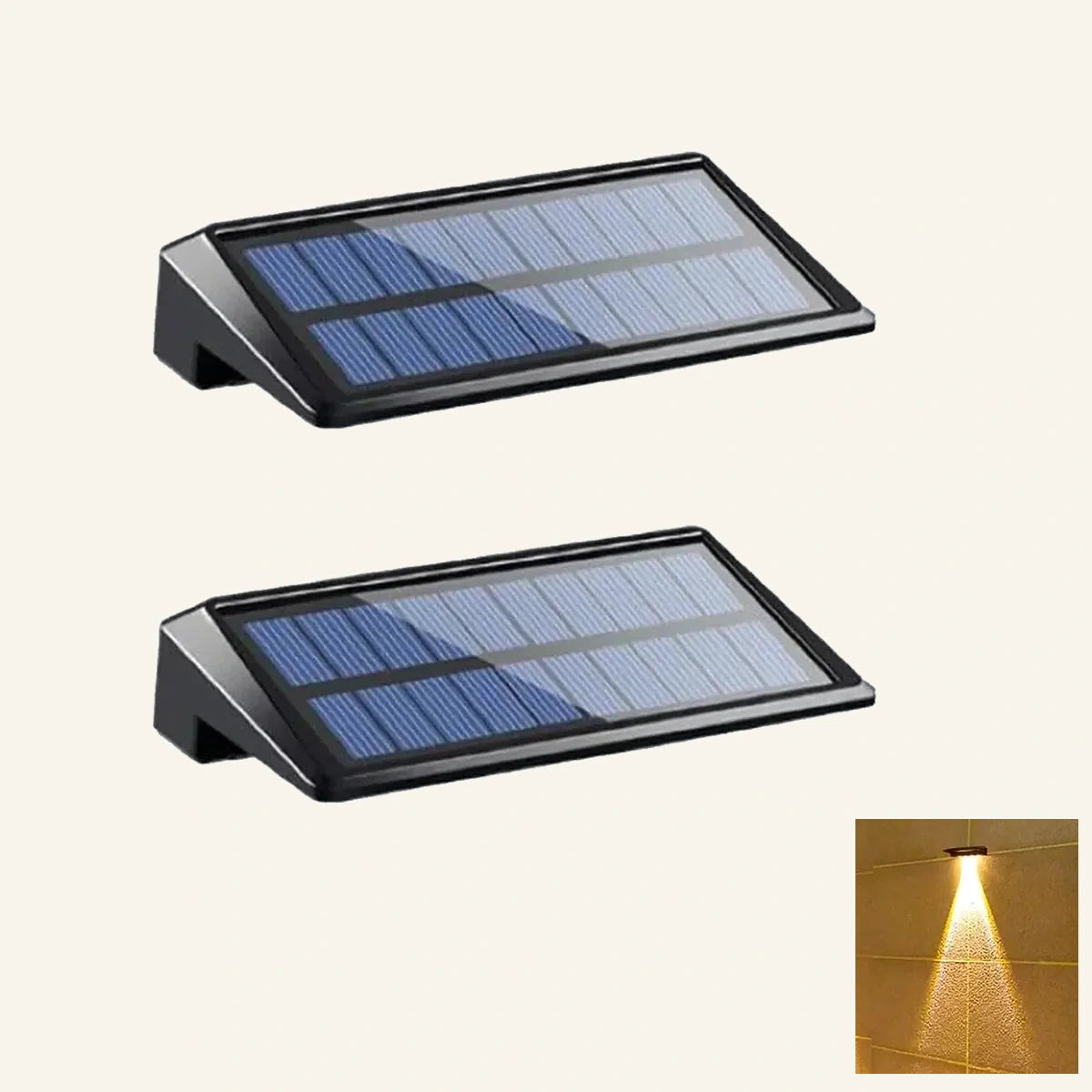 Applique murale solaire LED ultra-lumineuse - Étanche IP65, 4 LED haute luminosité, allumage/extinction automatique