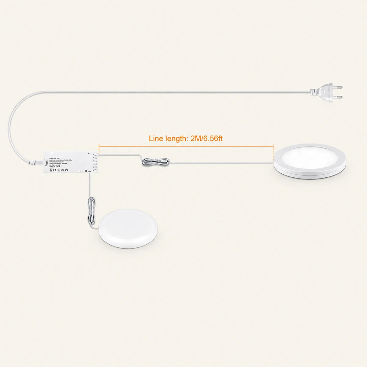 Ultra-Thin LED Puck Light Kit for Under Cabinet - Hidden Touch Sensor, Aluminum