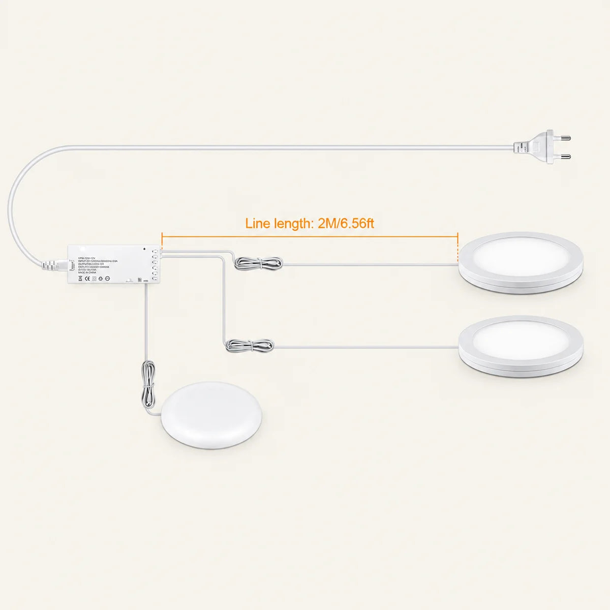 Ultra-Thin LED Puck Light Kit for Under Cabinet - Hidden Touch Sensor, Aluminum