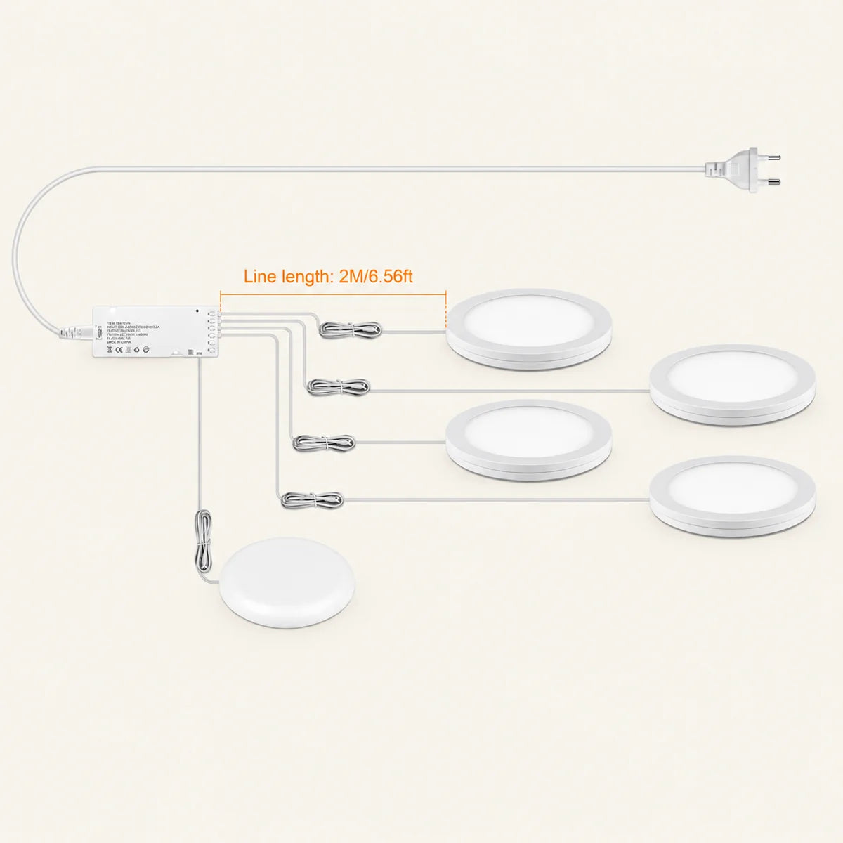 Ultra-Thin LED Puck Light Kit for Under Cabinet - Hidden Touch Sensor, Aluminum