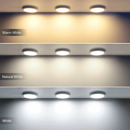 Ultra-Thin LED Puck Light Kit for Under Cabinet - Hidden Touch Sensor, Aluminum
