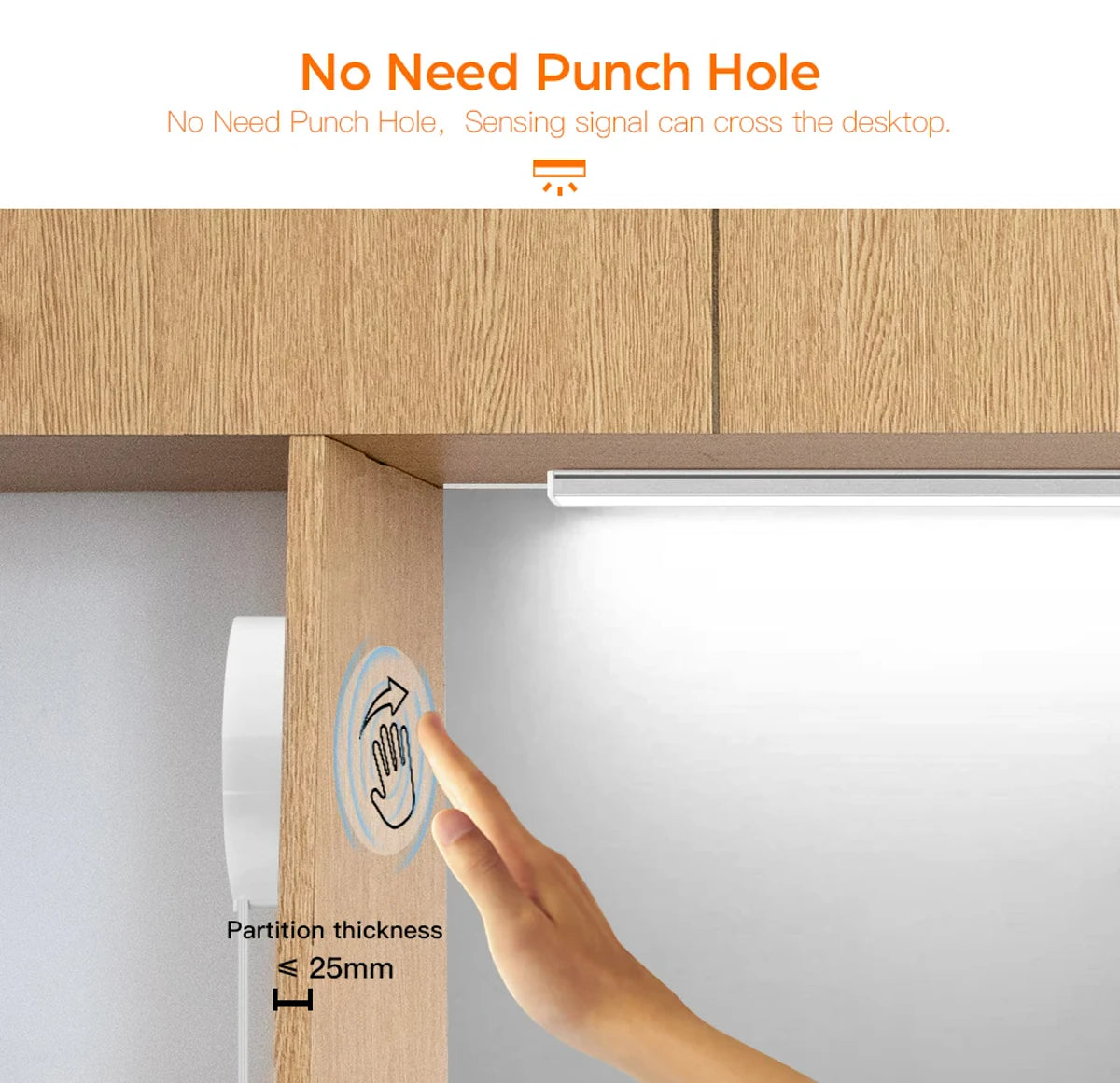 Ultra-thin Touch Sensor Under  Cabinet LED Light Bar for Kitchen Wardrobe Lighting