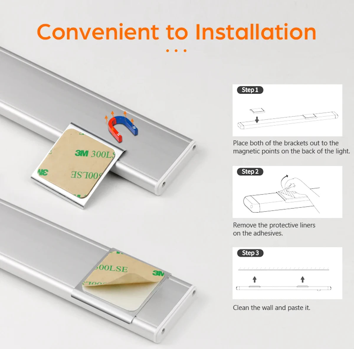 Led Usb Bar Ultra-Thin Under Cabinet LED Light Bar - USB Rechargeable, Smart Senso ...