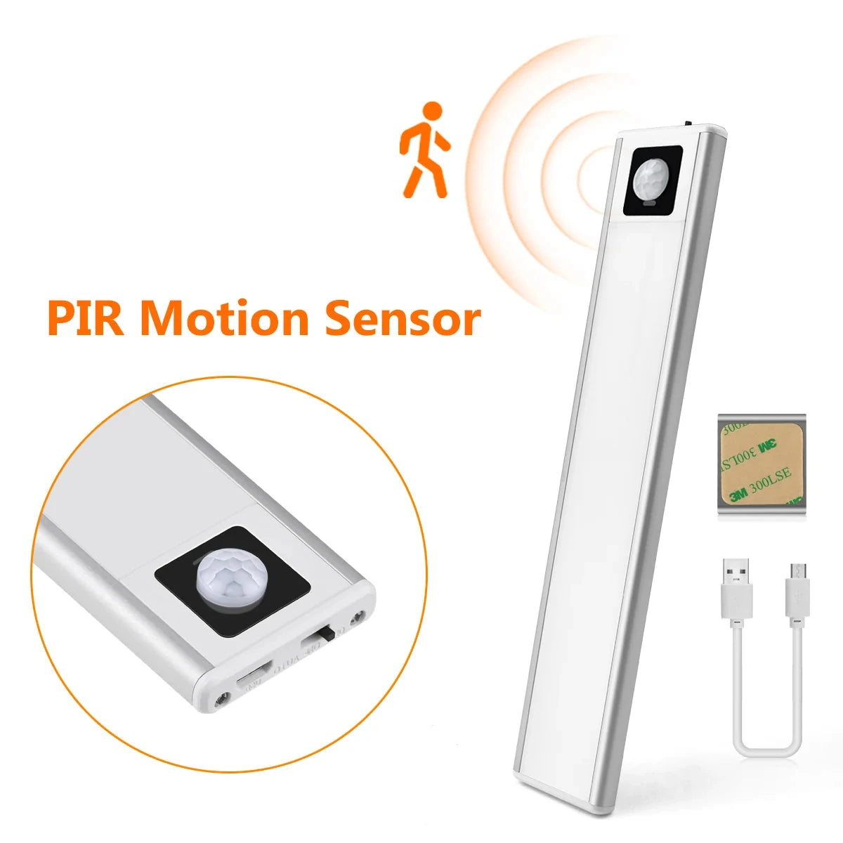 Ultra-thin 5V USB Under Cabinet LED Light Bar Rechargeable Smart Sensor for Kitchen Cabinet