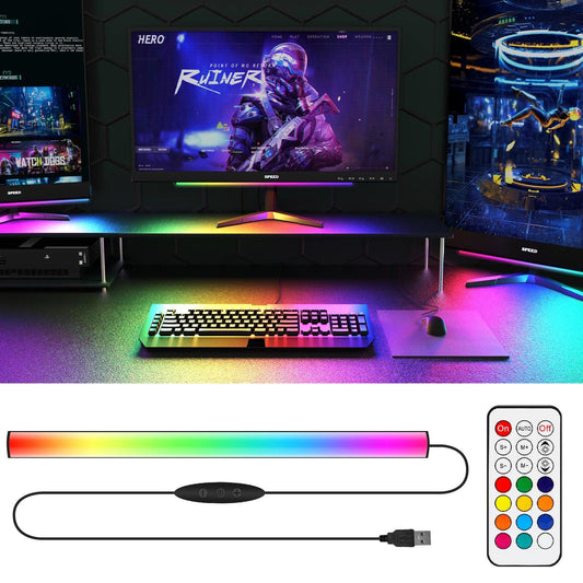 USB Ambient Gaming Lights,LED Light Bar with Remote Control for Under Monitor - Lumaz