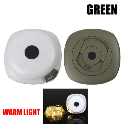 USB Rechargeable Camping Light 10meter Outdoor Tent String Light RGB Atmosphere Light with Magnet Hook - Lumaz