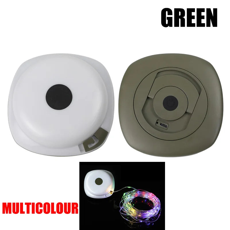 USB Rechargeable Camping Light 10meter Outdoor Tent String Light RGB Atmosphere Light with Magnet Hook - Lumaz