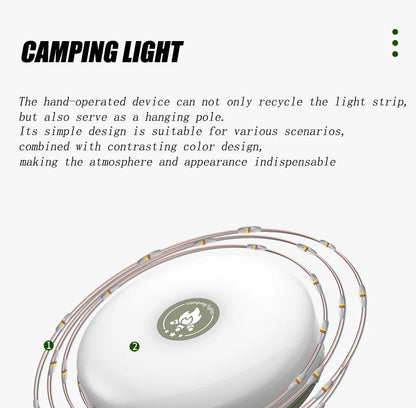 USB Rechargeable Camping Light 10meter Outdoor Tent String Light RGB Atmosphere Light with Magnet Hook - Lumaz