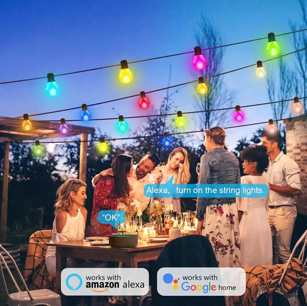 USB Smart G40 LED Bulb String Light 15M 25 Blubs Christmas Lights - Lumaz