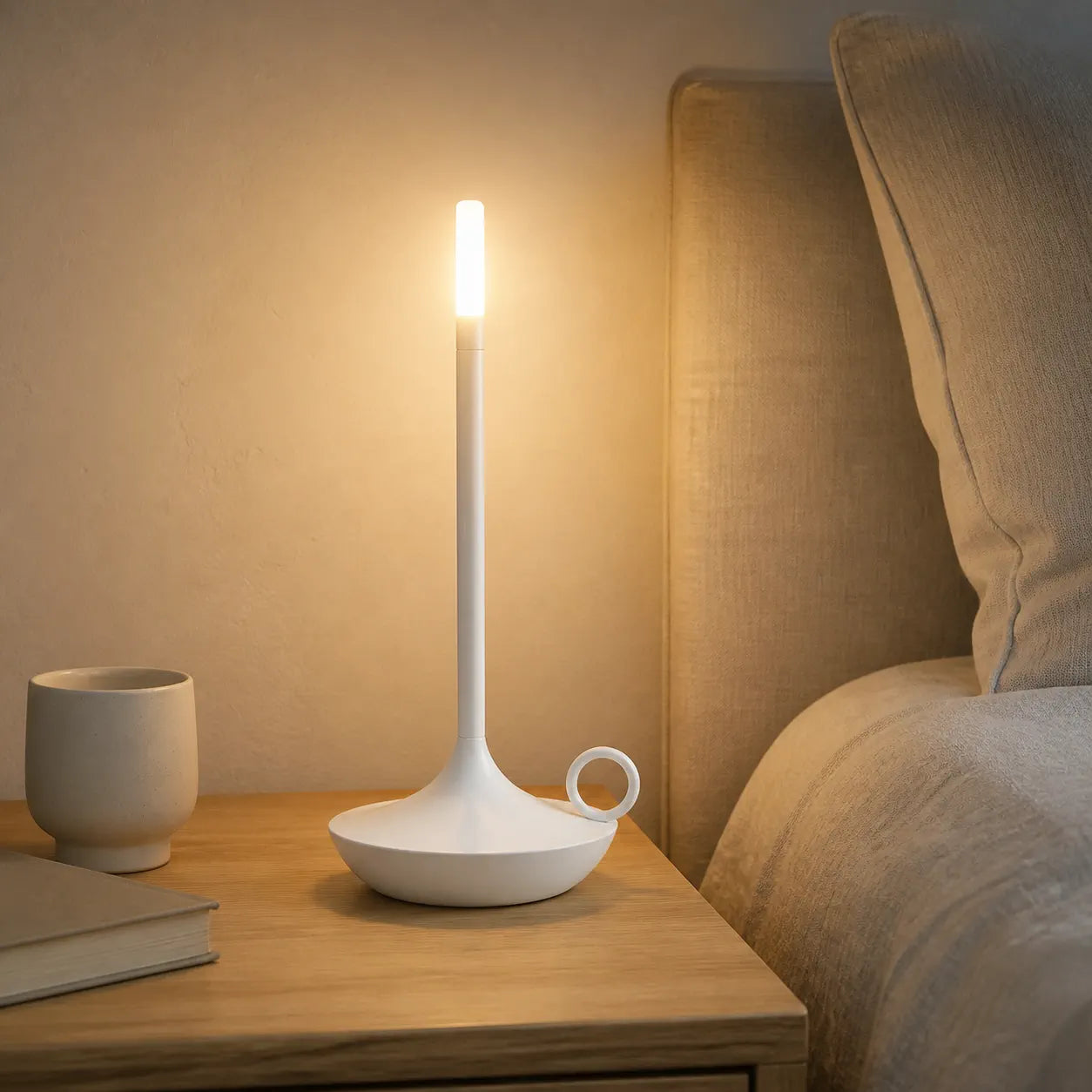 Vintage Candlelight LED Table Lamp - Touch Dimming, USB Rechargeable