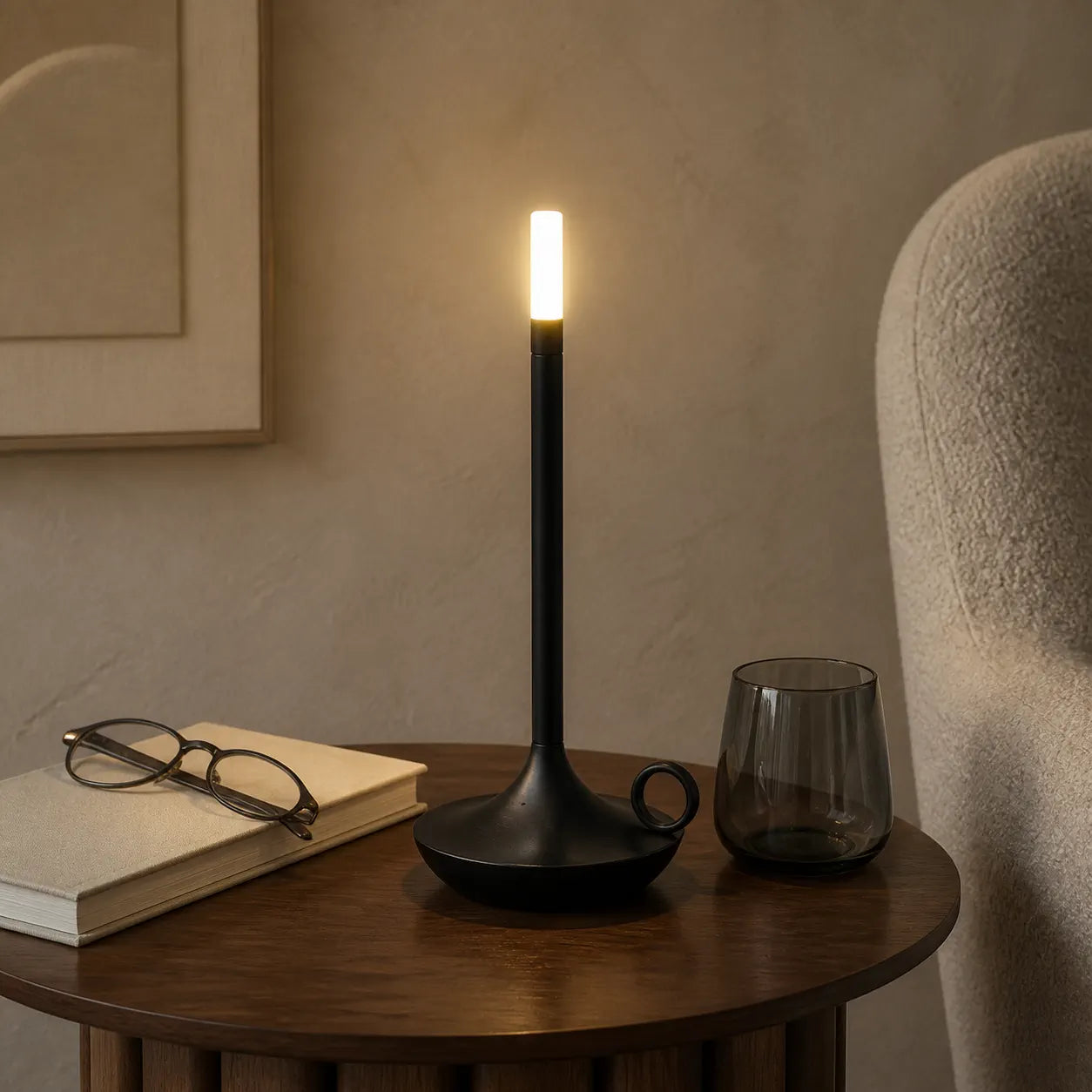 Vintage Candlelight LED Table Lamp - Touch Dimming, USB Rechargeable