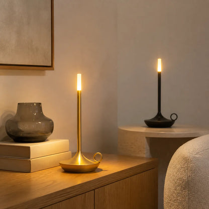 Vintage Candlelight LED Table Lamp - Touch Dimming, USB Rechargeable