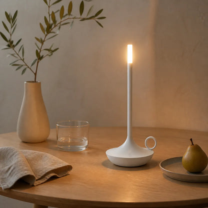 Vintage Candlelight LED Table Lamp - Touch Dimming, USB Rechargeable