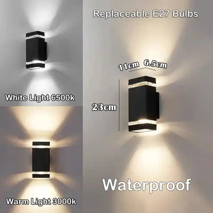 Waterproof E27 LED Outdoor Wall Lights For Porch Garden Wall Sconce