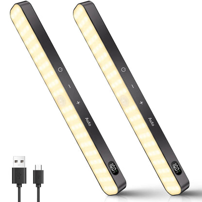 Battery Operated Motion Sensor Under Cabinet LED Light Bar - Warm Light - 60 LED Touch Bar - Lumaz