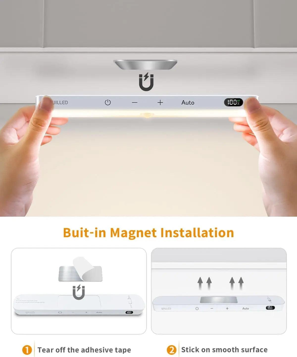 Battery Operated Motion Sensor Under Cabinet LED Light Bar - Warm Light - 60 LED Touch Light - Lumaz