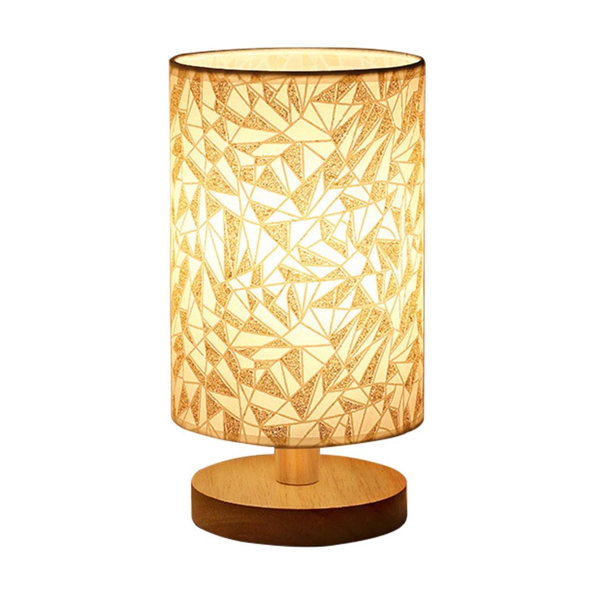 Wooden LED Table Lamp with exquisite linen lampshade modern minimalist style - Lumaz