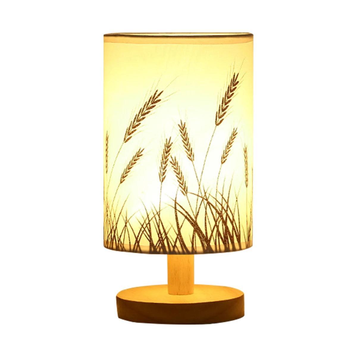 Wooden LED Table Lamp with exquisite linen lampshade modern minimalist style - Lumaz